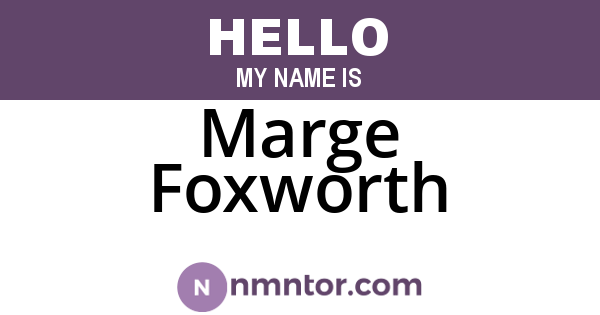 Marge Foxworth