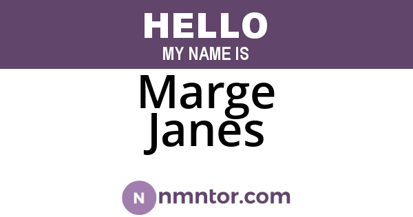 Marge Janes