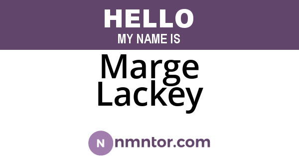 Marge Lackey