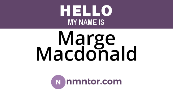 Marge Macdonald