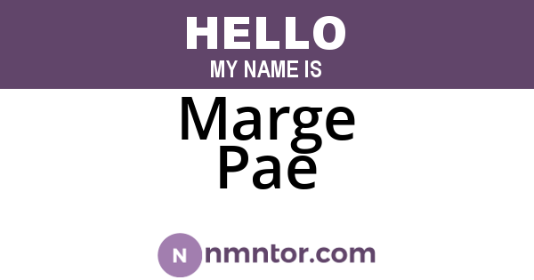 Marge Pae