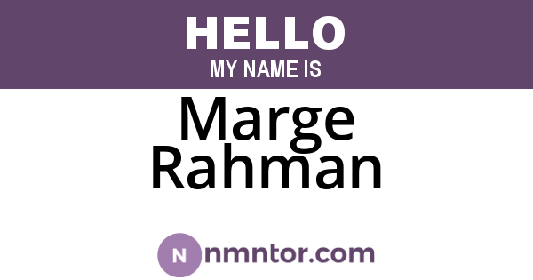 Marge Rahman