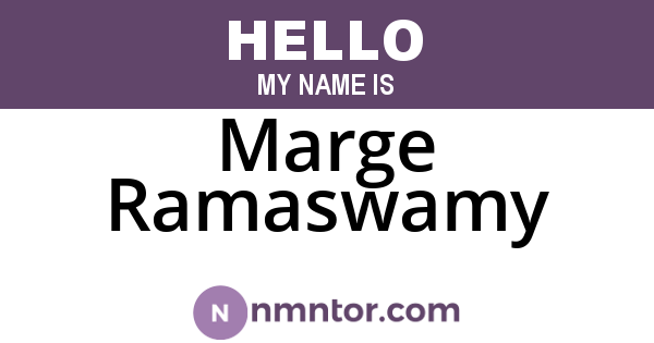 Marge Ramaswamy