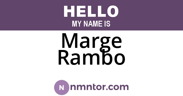 Marge Rambo