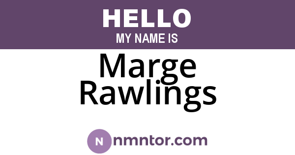 Marge Rawlings
