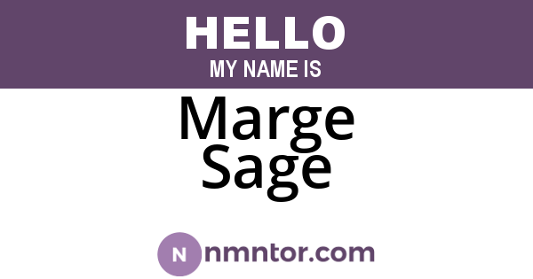 Marge Sage