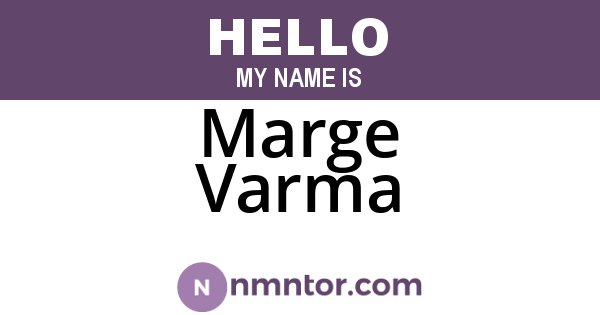 Marge Varma