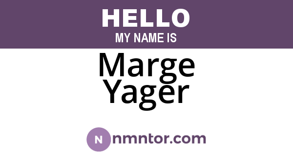 Marge Yager