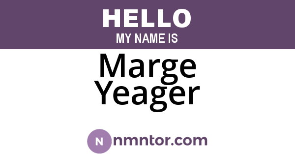 Marge Yeager