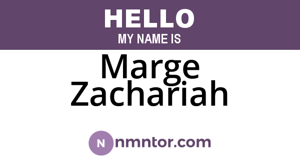 Marge Zachariah