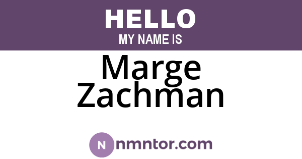 Marge Zachman
