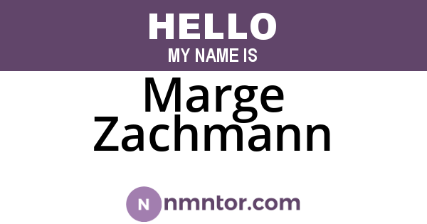 Marge Zachmann