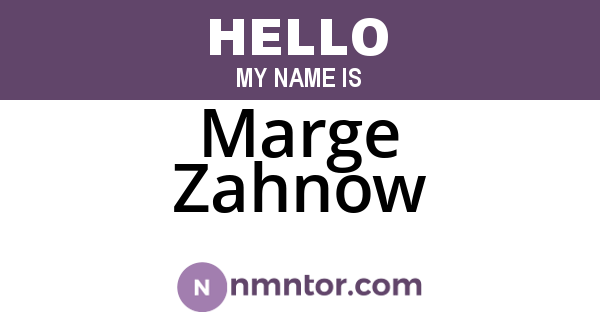 Marge Zahnow