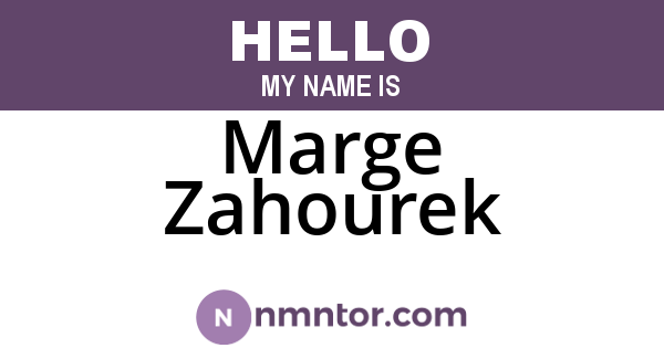 Marge Zahourek