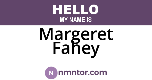 Margeret Fahey