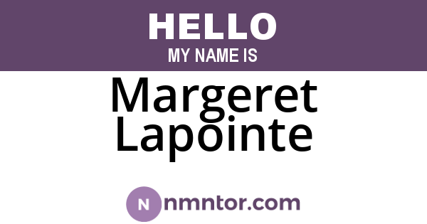 Margeret Lapointe