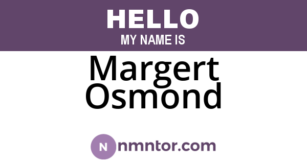 Margert Osmond