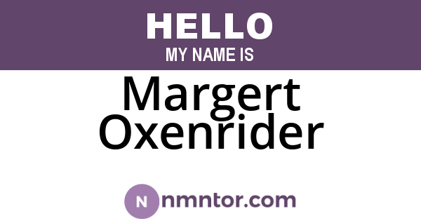 Margert Oxenrider