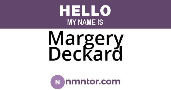 Margery Deckard