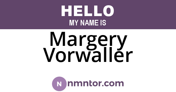 Margery Vorwaller