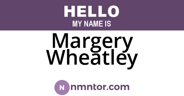 Margery Wheatley