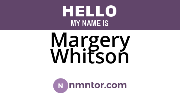 Margery Whitson
