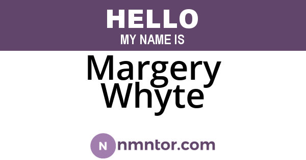 Margery Whyte
