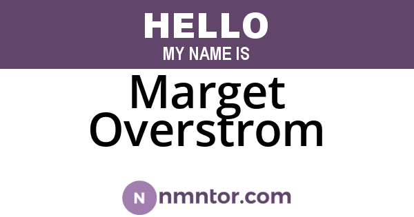 Marget Overstrom