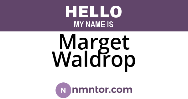 Marget Waldrop