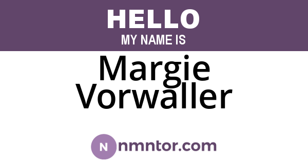 Margie Vorwaller