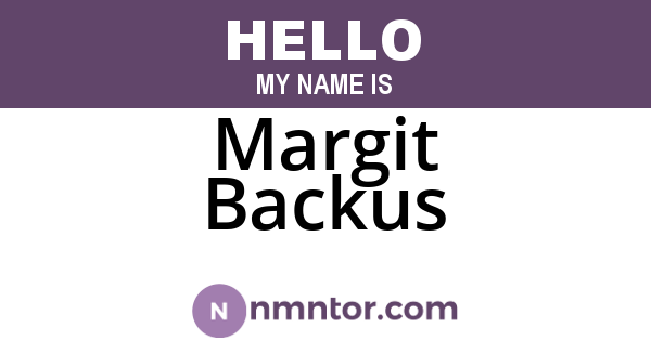 Margit Backus