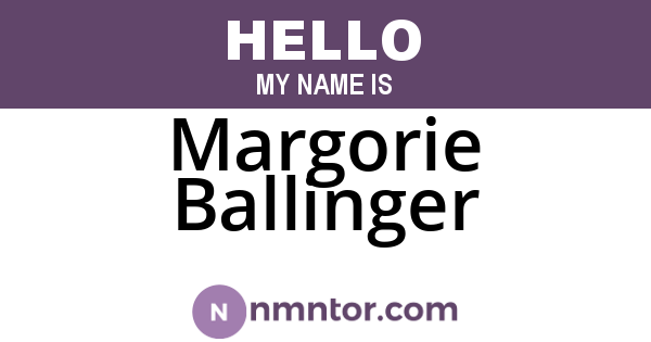 Margorie Ballinger