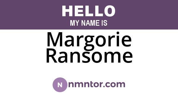 Margorie Ransome