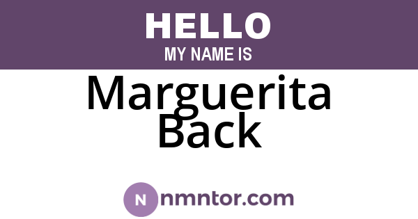 Marguerita Back