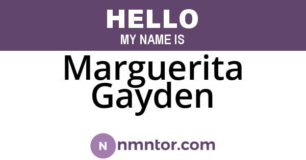 Marguerita Gayden