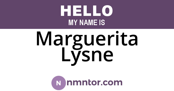Marguerita Lysne