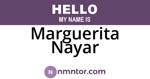 Marguerita Nayar