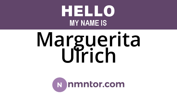 Marguerita Ulrich