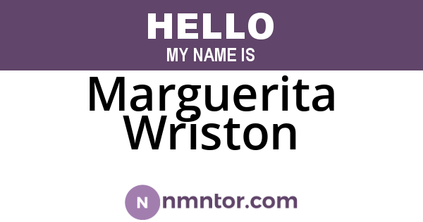 Marguerita Wriston