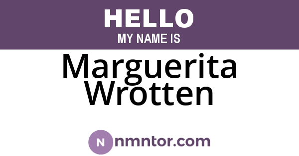 Marguerita Wrotten