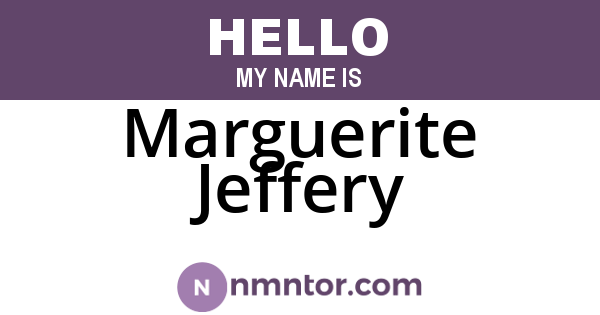 Marguerite Jeffery