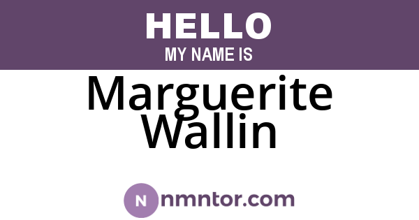 Marguerite Wallin