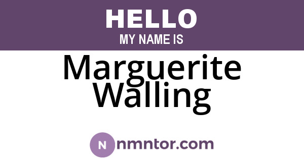 Marguerite Walling