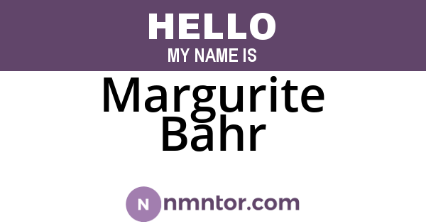 Margurite Bahr