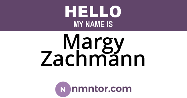 Margy Zachmann