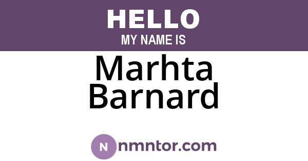Marhta Barnard