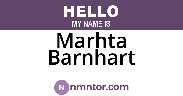 Marhta Barnhart