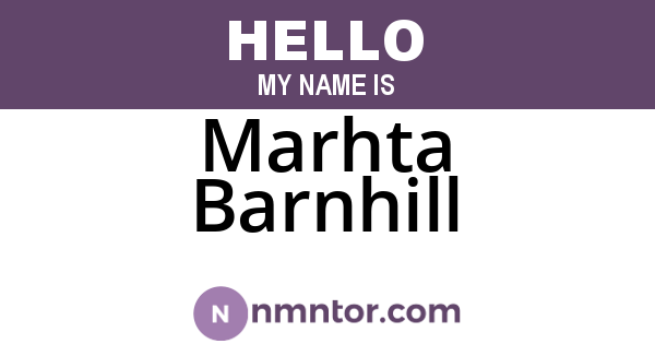 Marhta Barnhill
