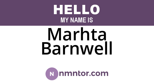 Marhta Barnwell