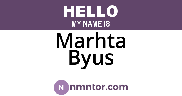 Marhta Byus